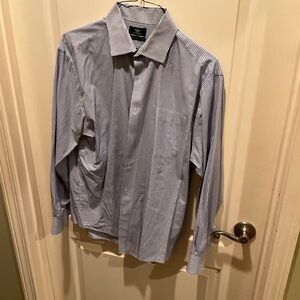 Dockers Men's Blue and White Checkered Dress Shirt